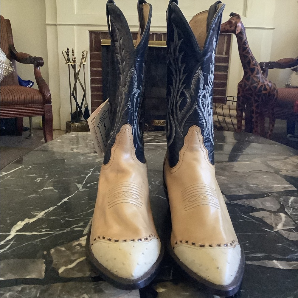 Vintage Tony lama exotic full ostrich quill western women’s cowboy boots sz 9.5 - Picture 2 of 10
